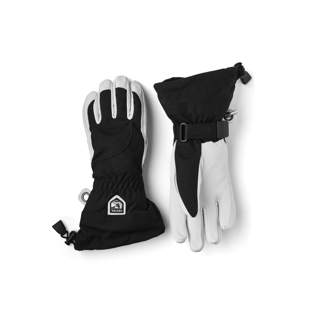 Hestra Heli Ski Female - 5 finger - Black/Offwhite
