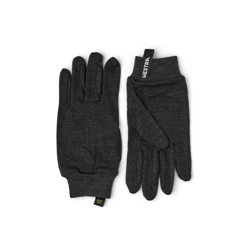 Hestra Merino Wool Liner Active – 5 finger – Charcoal